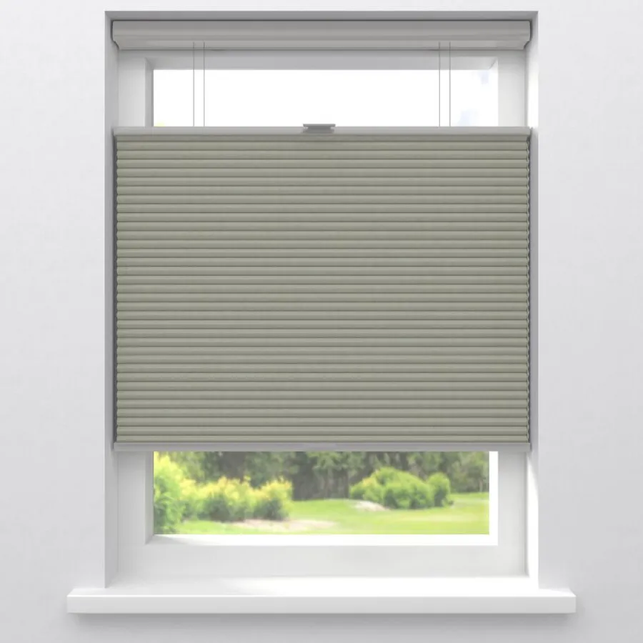 Kwantum Plisségordijnen*Fenstr Dubbel Plissé 45mm Lotte Lichtdoorlatend Grijs