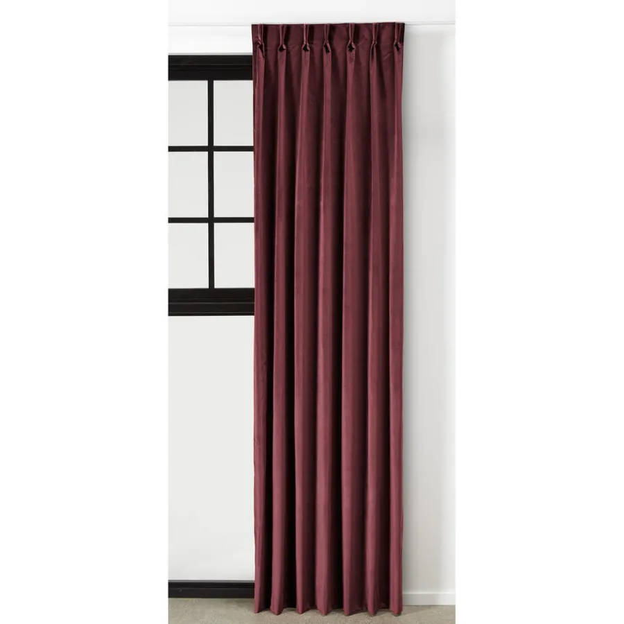 Kwantum Vouwgordijnen|Gordijnen*Gordijn Velours Romeo Bordeaux