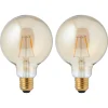 Kwantum Lichtbronnen*Led Lamp 95mm Goud 2,5W E27 2 Stuks