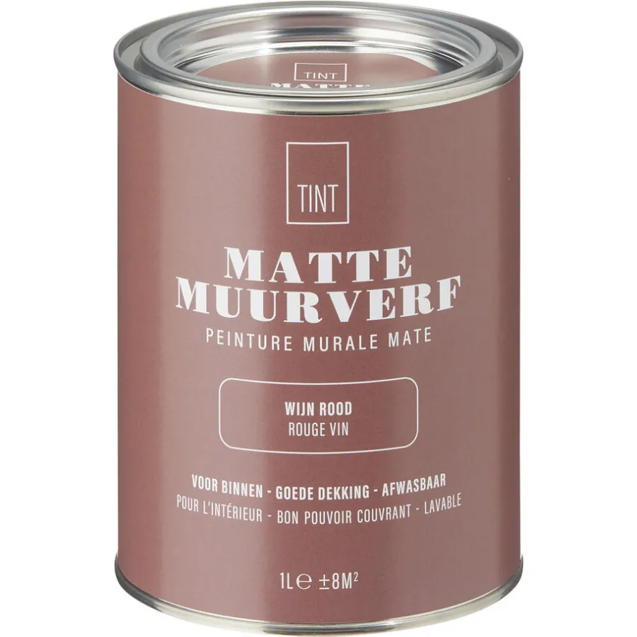 Kwantum Muurverf*Muurverf Mat Wijn Rood 1 L 1L